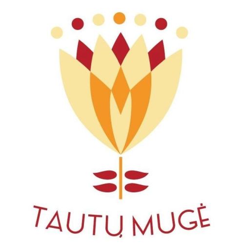 Nuotraukoje - festivalio TAUTŲ MUGÄ– logotipas Nuotraukoje - festivalio TAUTŲ MUGÄ– logotipas