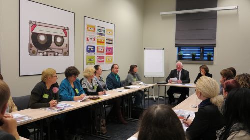 Nuotraukoje - Seminaro metu grupėse vyko diskusijos apie teikiamų paslaugų kokybės gerinimą, kvalifikacijos kėlimą, filialų stiprinimą